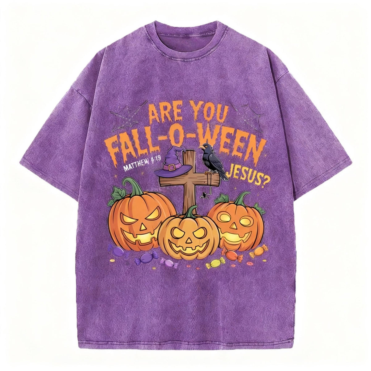 Are You Fall-o-ween Jesus Pumpkin Christian Washed T-Shirt