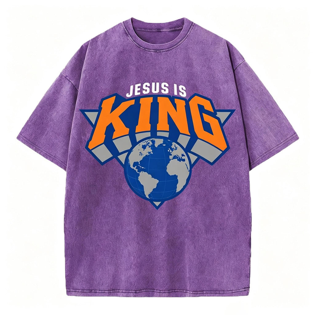 Jesus is King with the World Washed T-Shirt