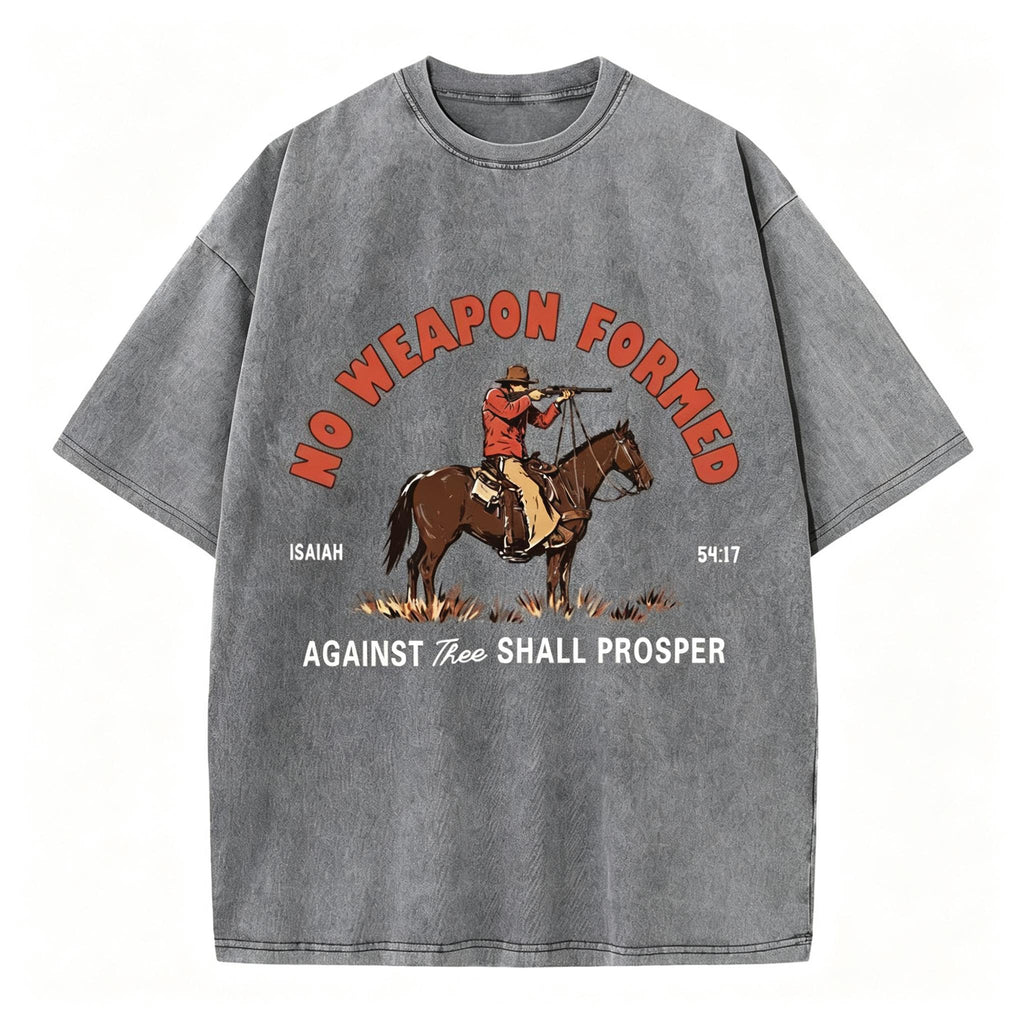 No Weapon Formed Christian Washed T-Shirt