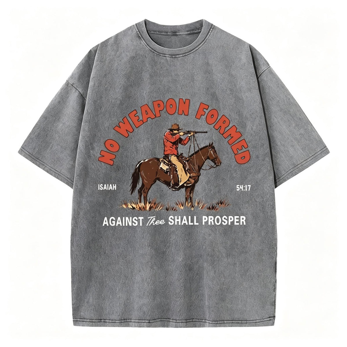 No Weapon Formed Christian Washed T-Shirt