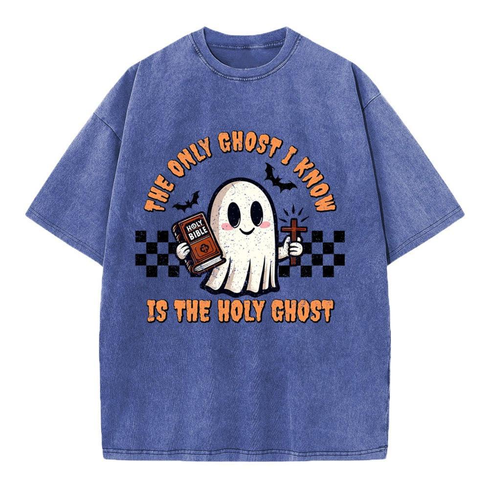The Only Ghost I Know Is The Holy Ghost Christian Washed T-Shirt