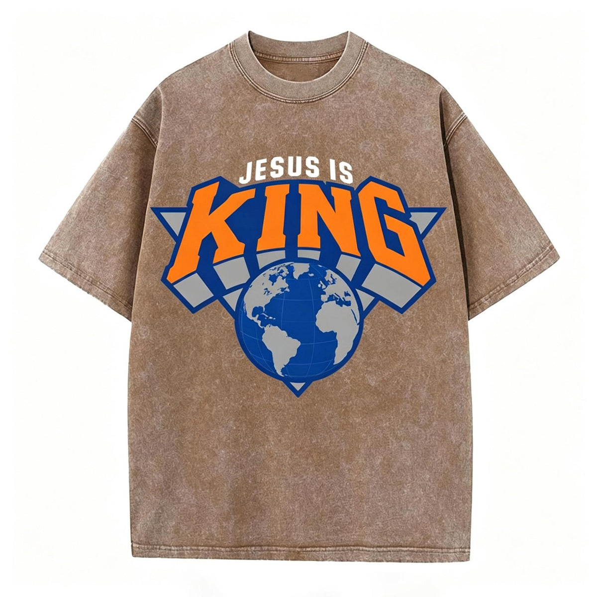 Jesus is King with the World Washed T-Shirt