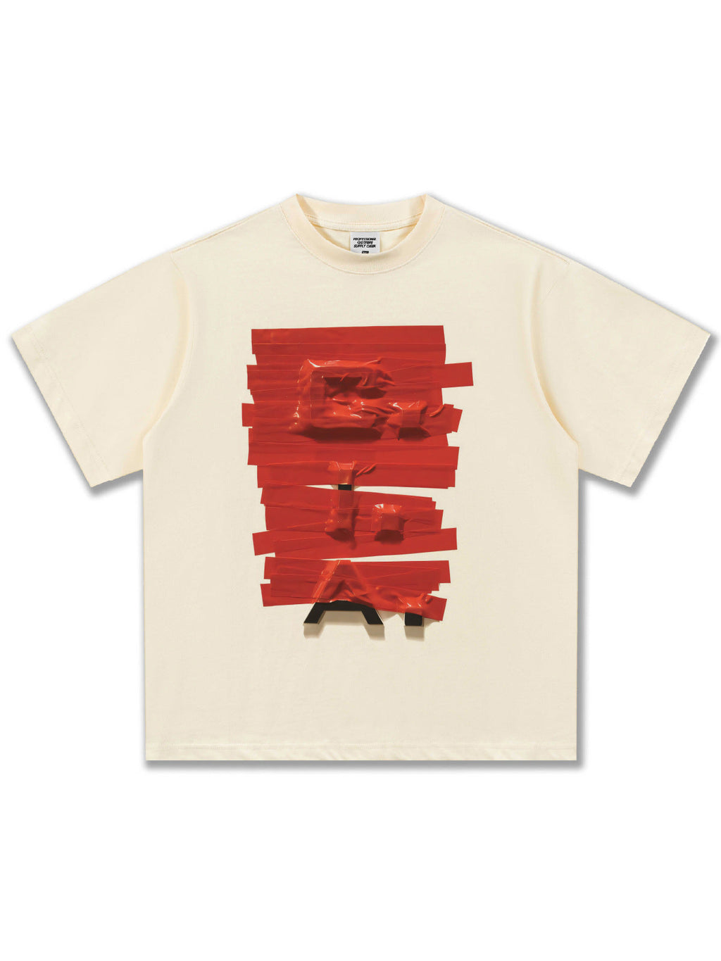 3D Plastic Bag American Street Text T-Shirt
