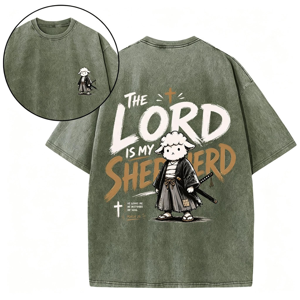 The Lord Is My Shepherd Christian Washed T-Shirt