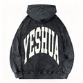 YESHUA Vintage Christian Oversized Washed Hoodie