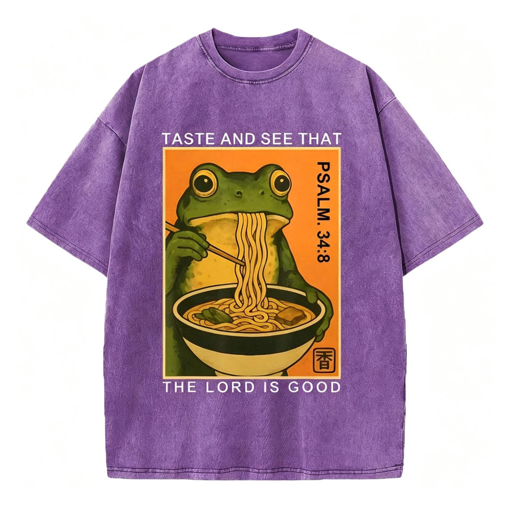 Men's Taste And See That The Lord Is Good Christian Funny Washed T-Shirt