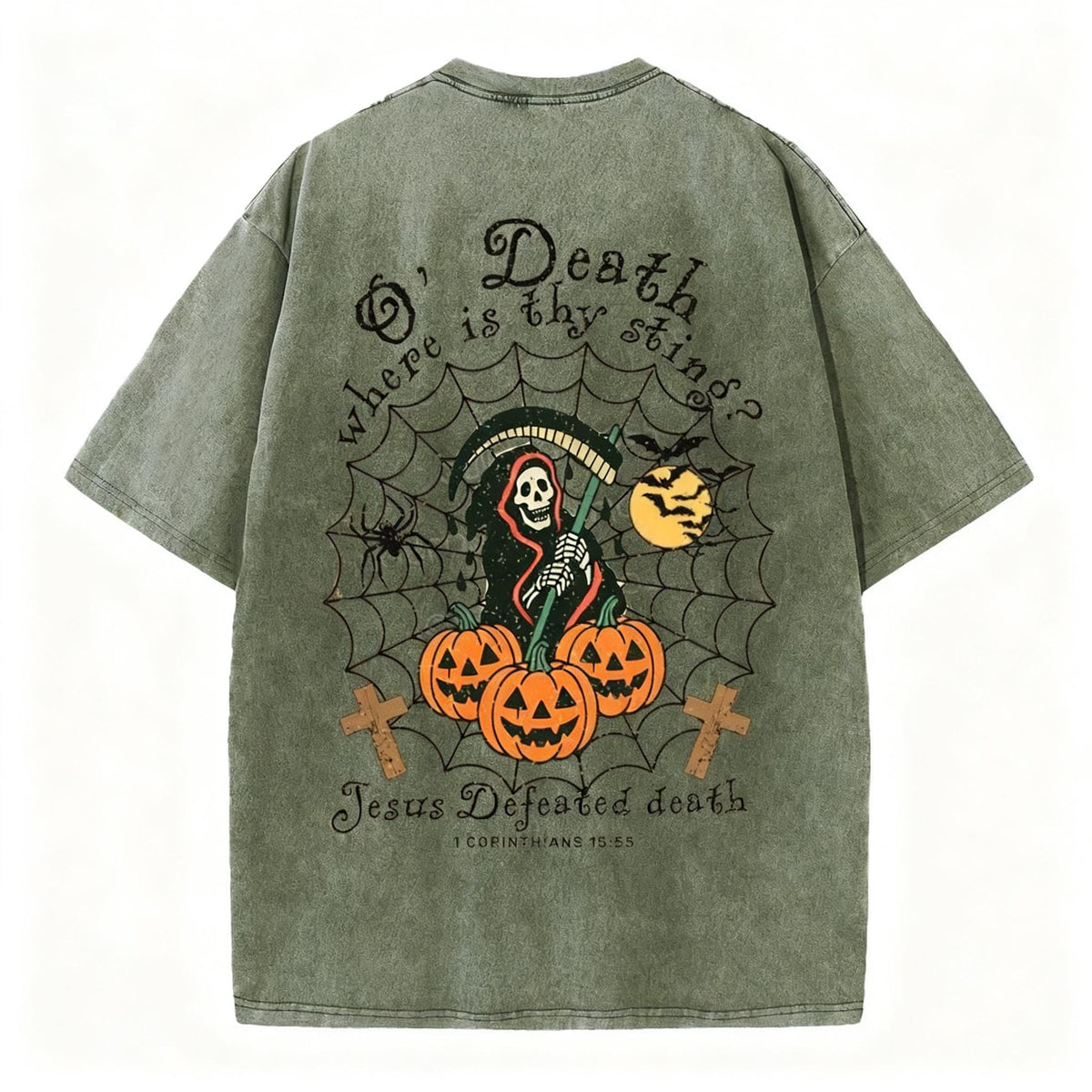 Jesus Defeated Death Christian Washed T-Shirt