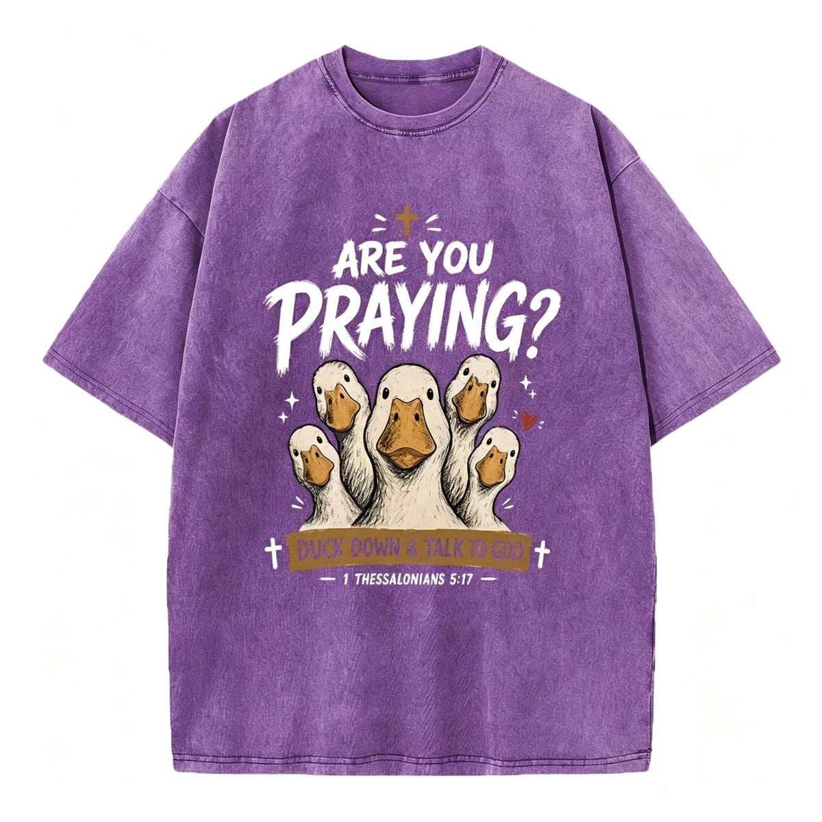 Are You Praying Christian Wash Loose Fit Vintage Cotton T-Shirt