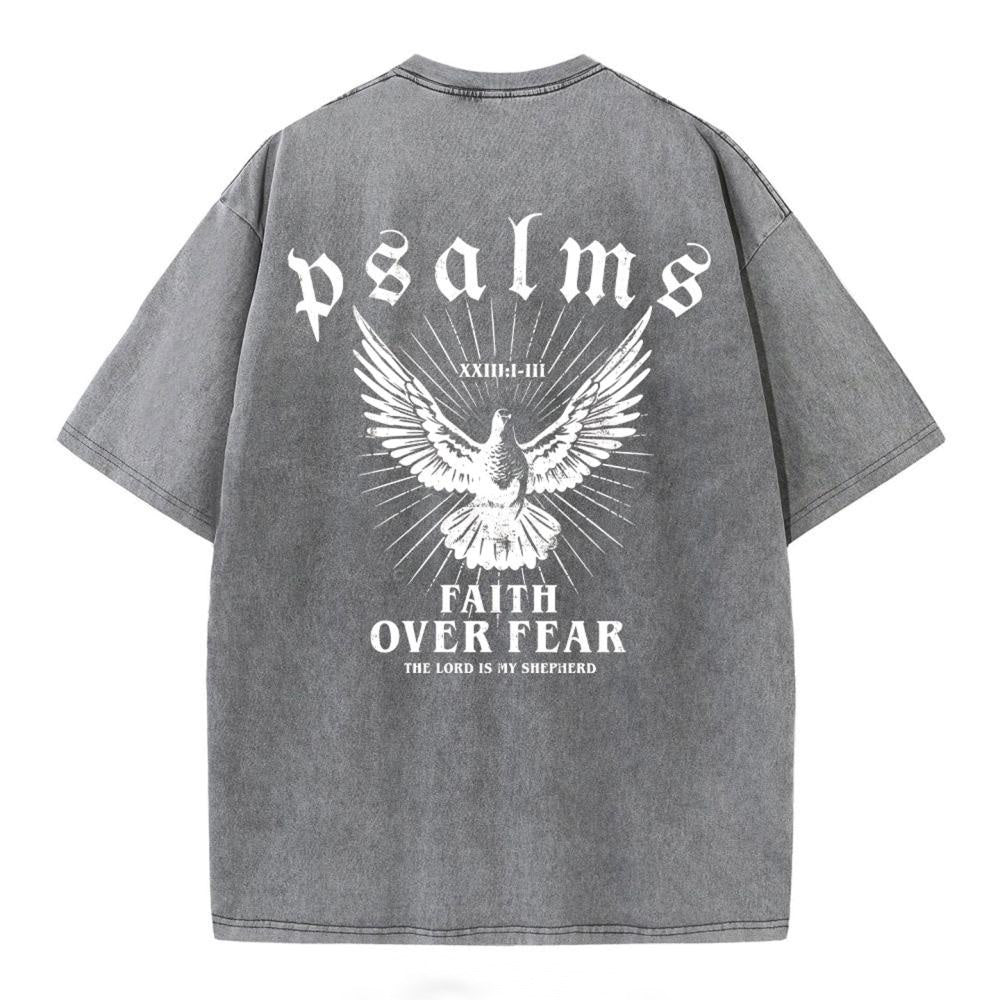 Faith Over Fear Christian Washed T-Shirt
