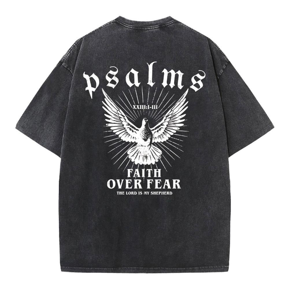 Faith Over Fear Christian Washed T-Shirt
