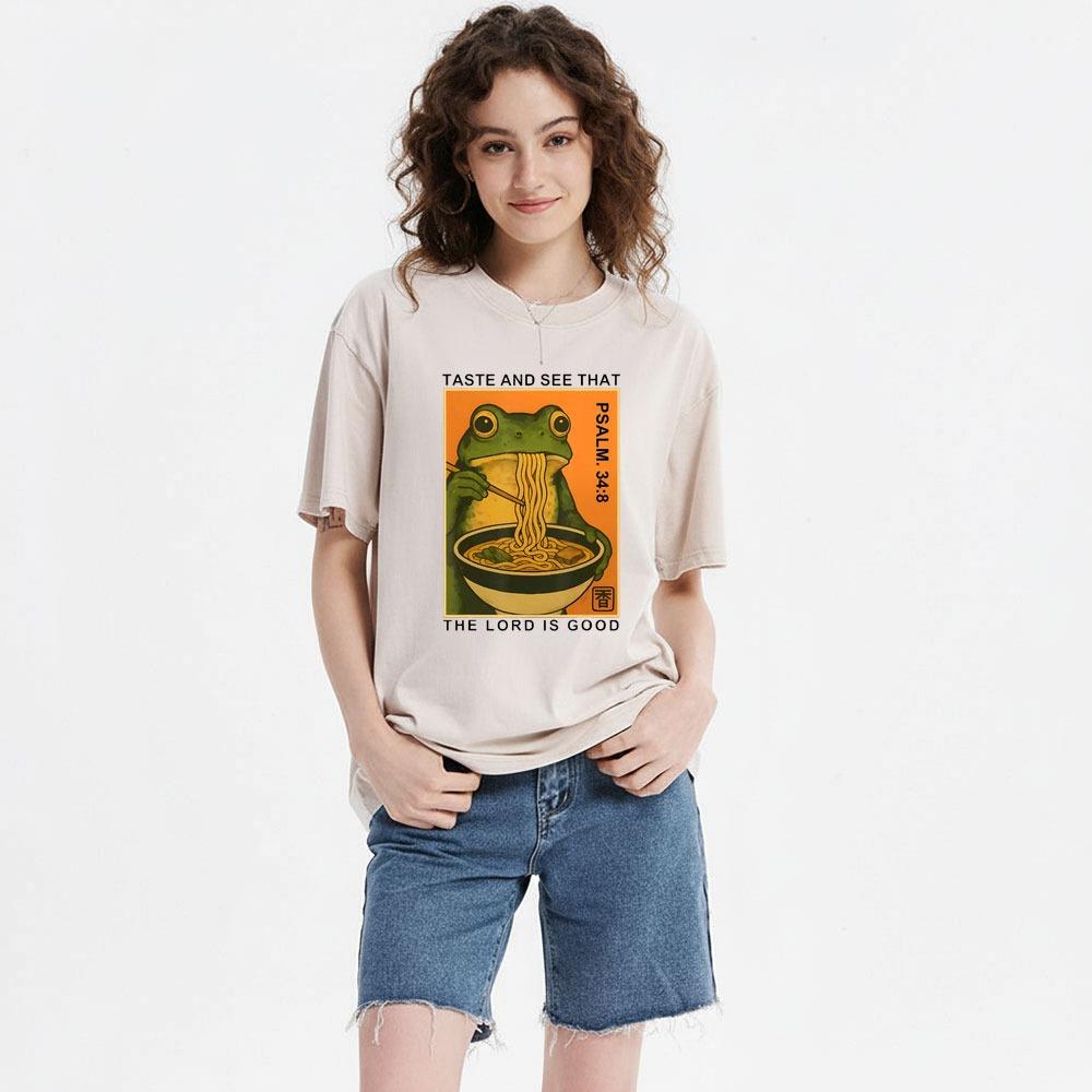 Men's Taste And See That The Lord Is Good Christian Funny Washed T-Shirt
