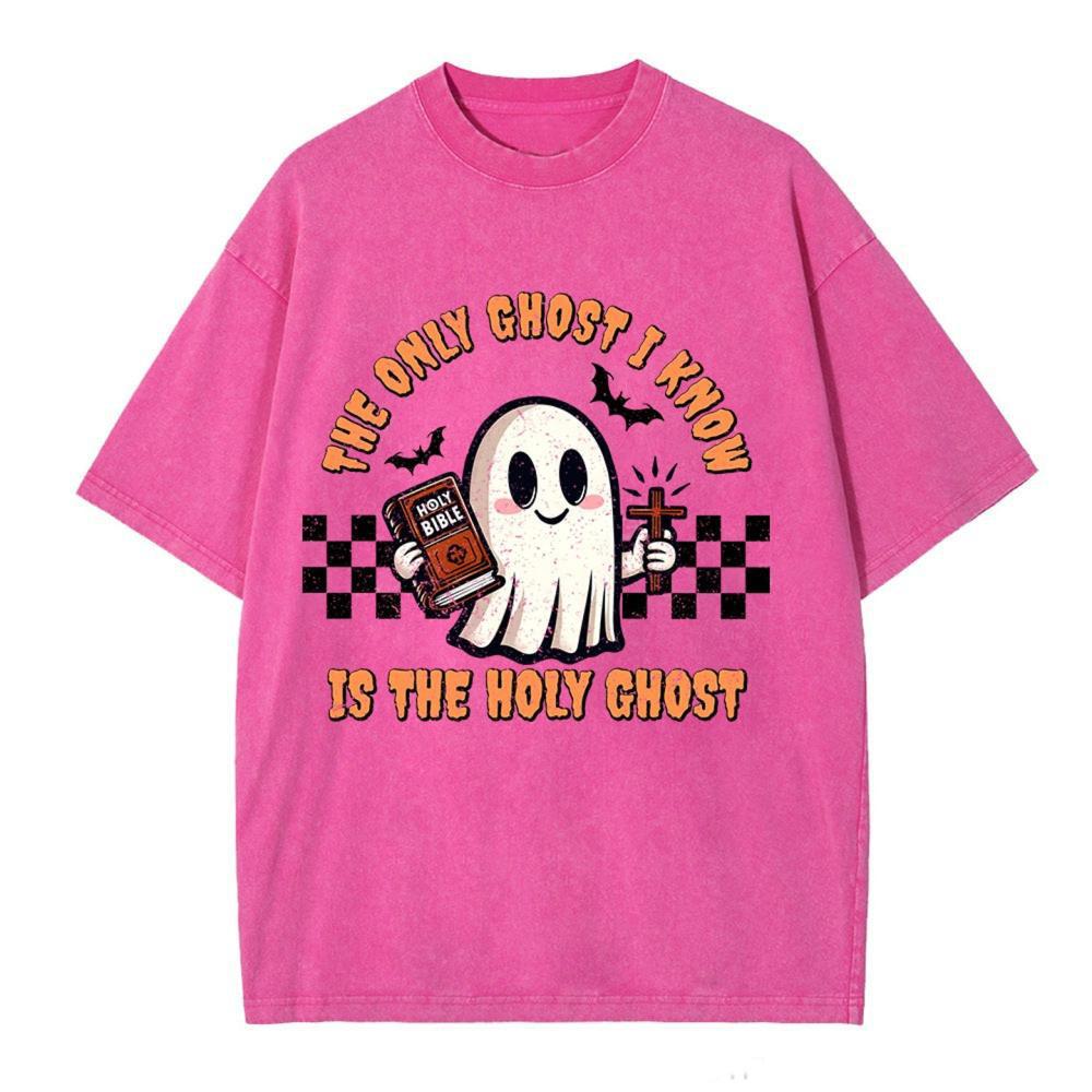 The Only Ghost I Know Is The Holy Ghost Christian Washed T-Shirt