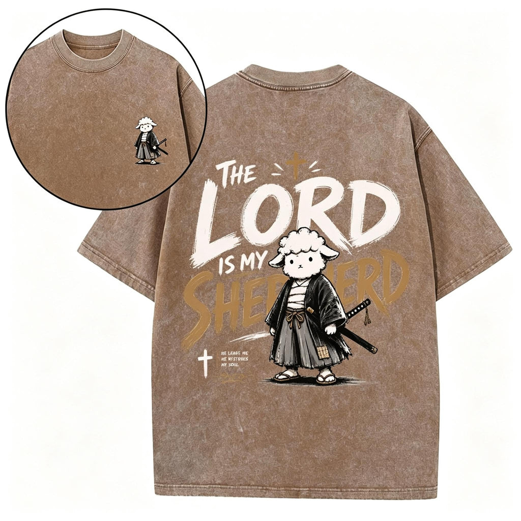 The Lord Is My Shepherd Christian Washed T-Shirt