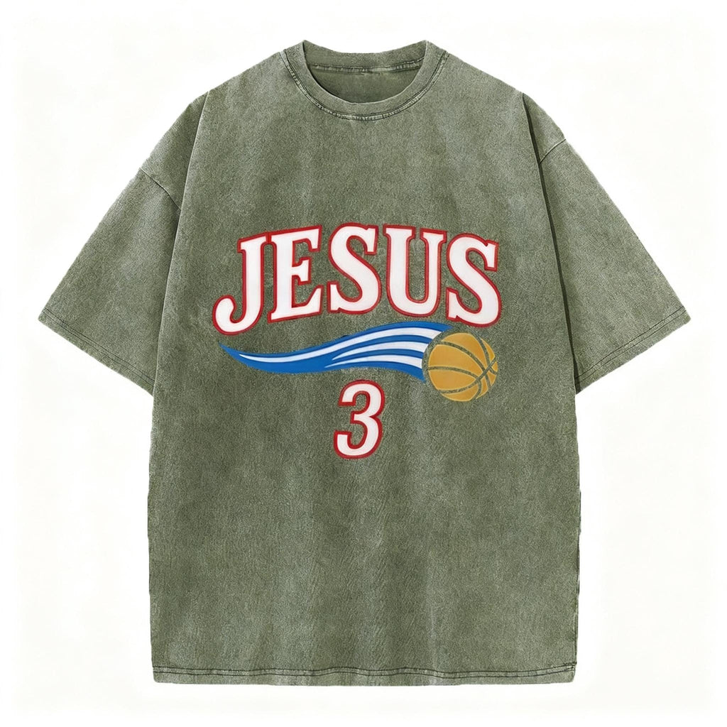 Jesus 3 Christian Washed T-Shirt