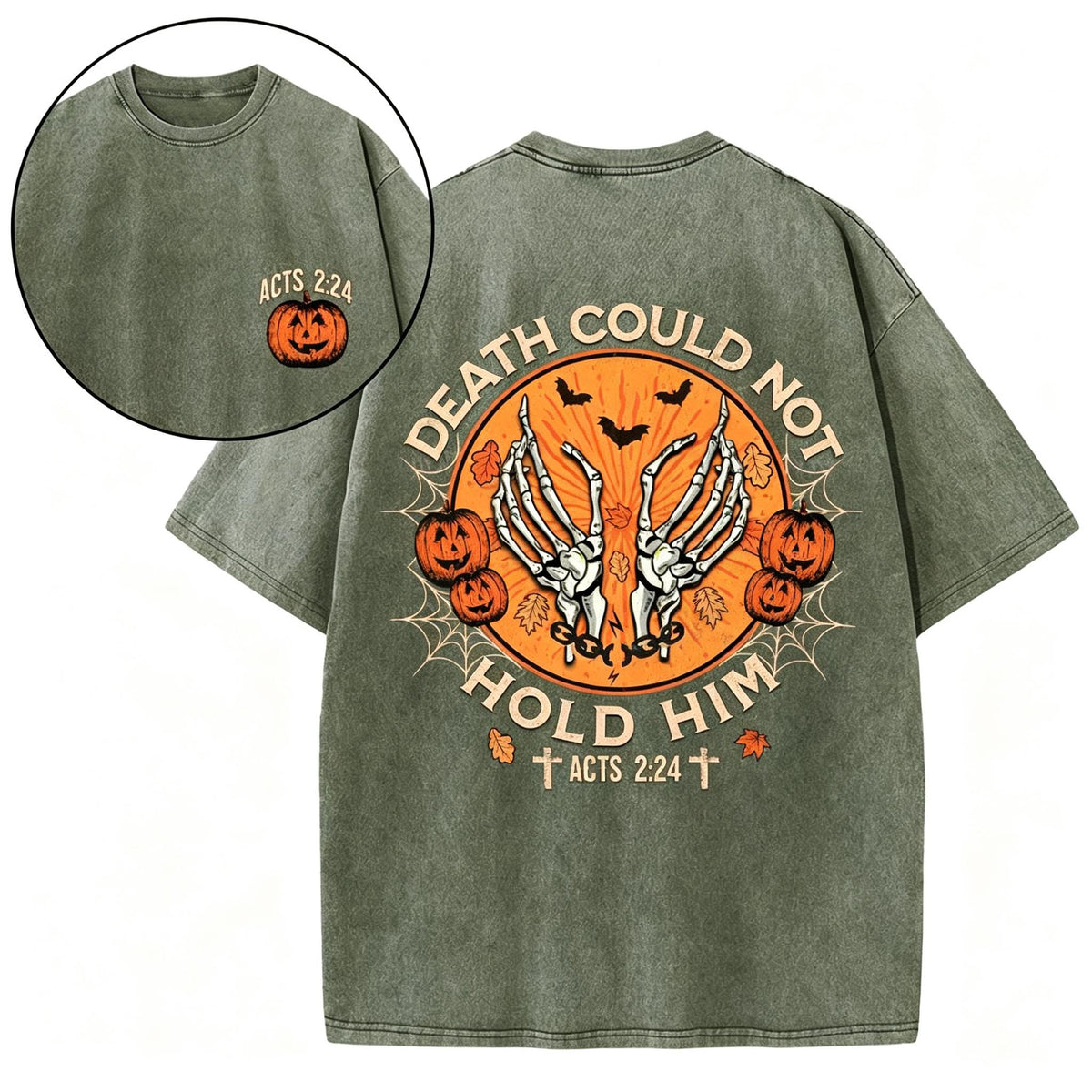 Death Could Not Hold Him Christian Washed T-Shirt