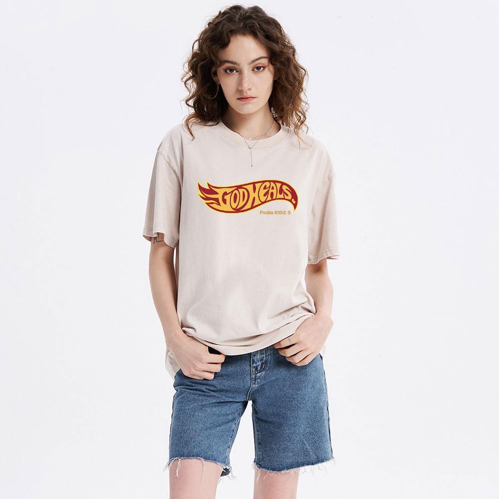 God Heals Christian Washed T-Shirt