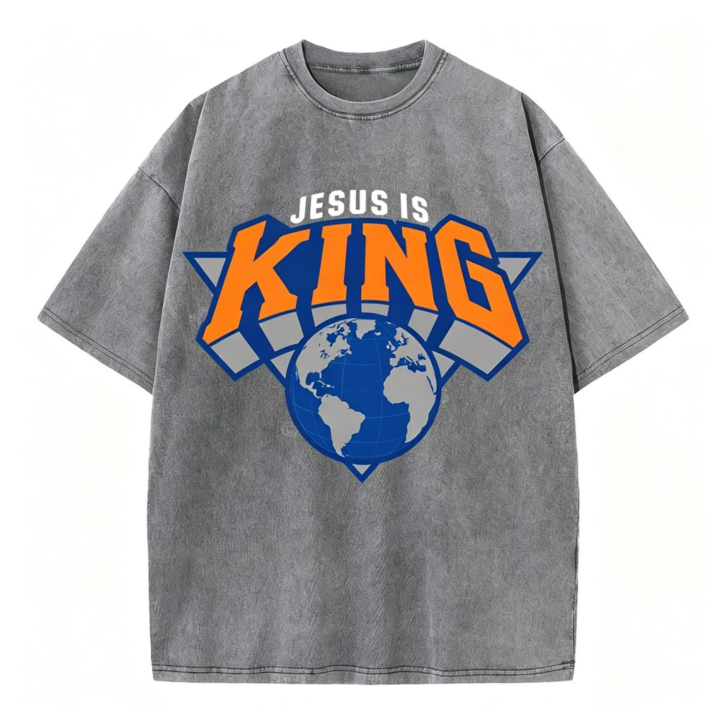 Jesus is King with the World Washed T-Shirt