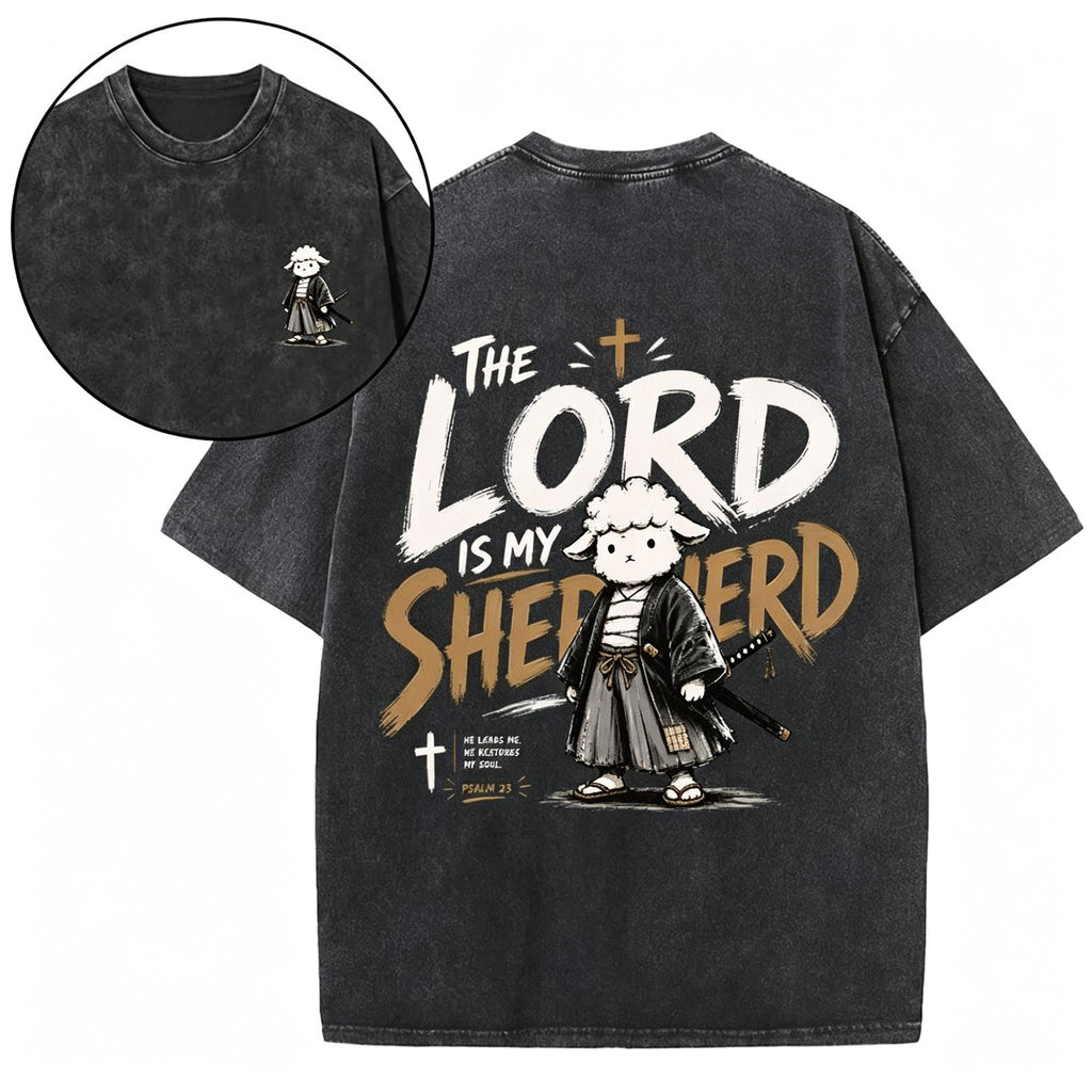 The Lord Is My Shepherd Christian Washed T-Shirt