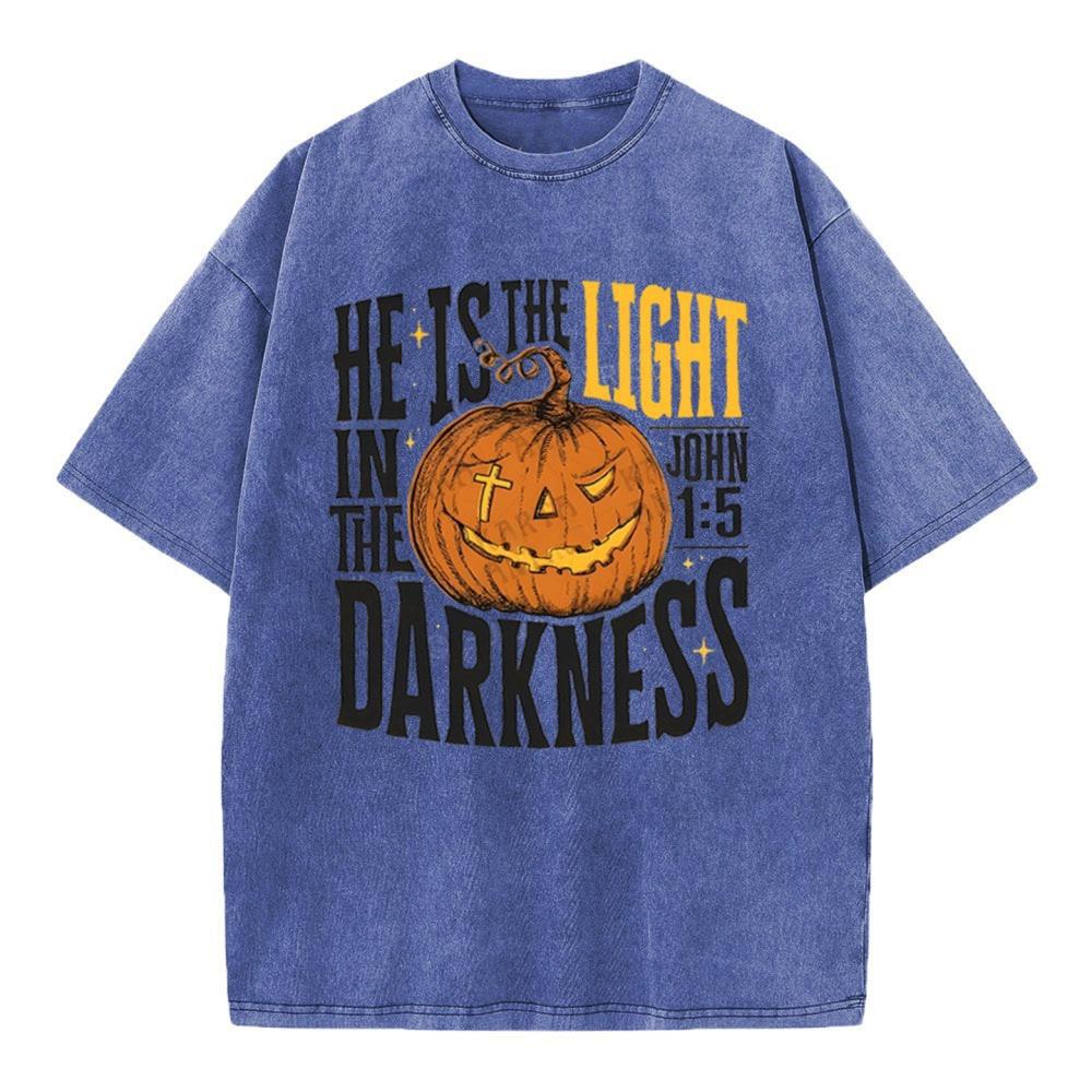 He Is The Light Christian Washed T-Shirt