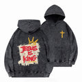 Jesus Is King Christian Washed Hoodie