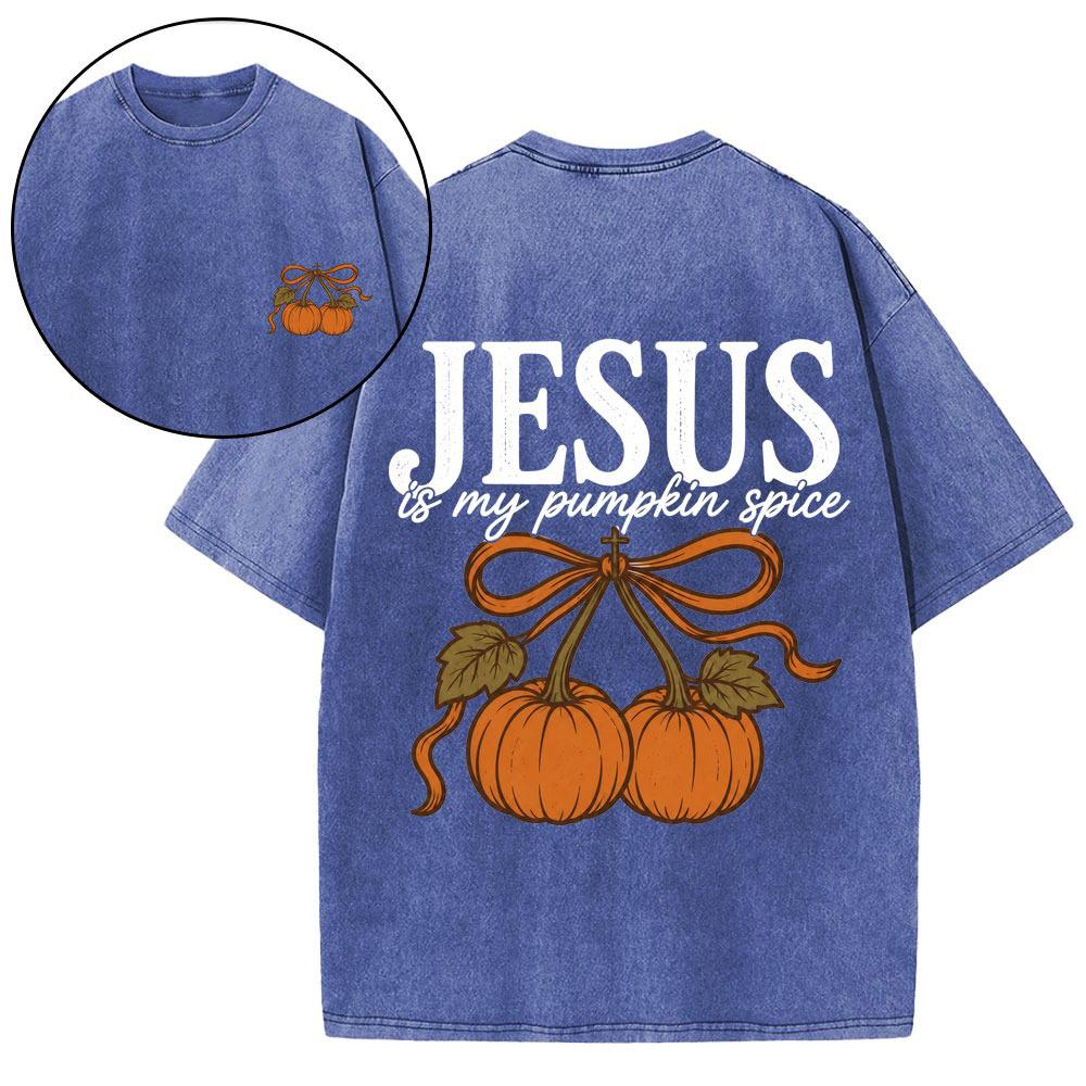 Jesus Is My Pumpkin Spice Christian Washed T-Shirt