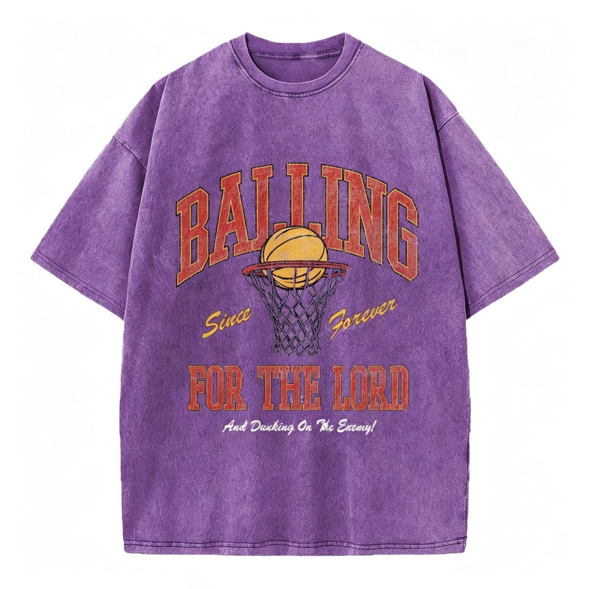 Balling For The Lord Christian Washed T-Shirt
