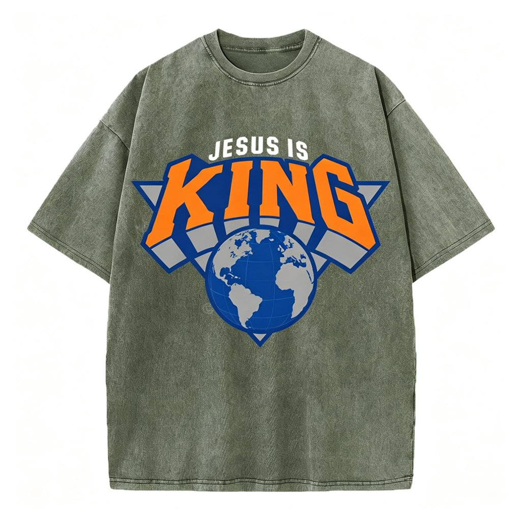 Jesus is King with the World Washed T-Shirt