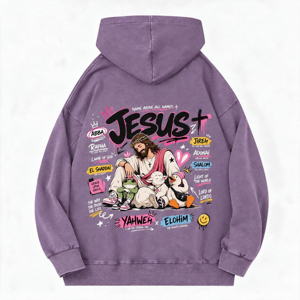 Name Above All Names Christian Washed Hoodie