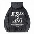 Jesus Is King Camo Vintage Christian Washed Hoodie
