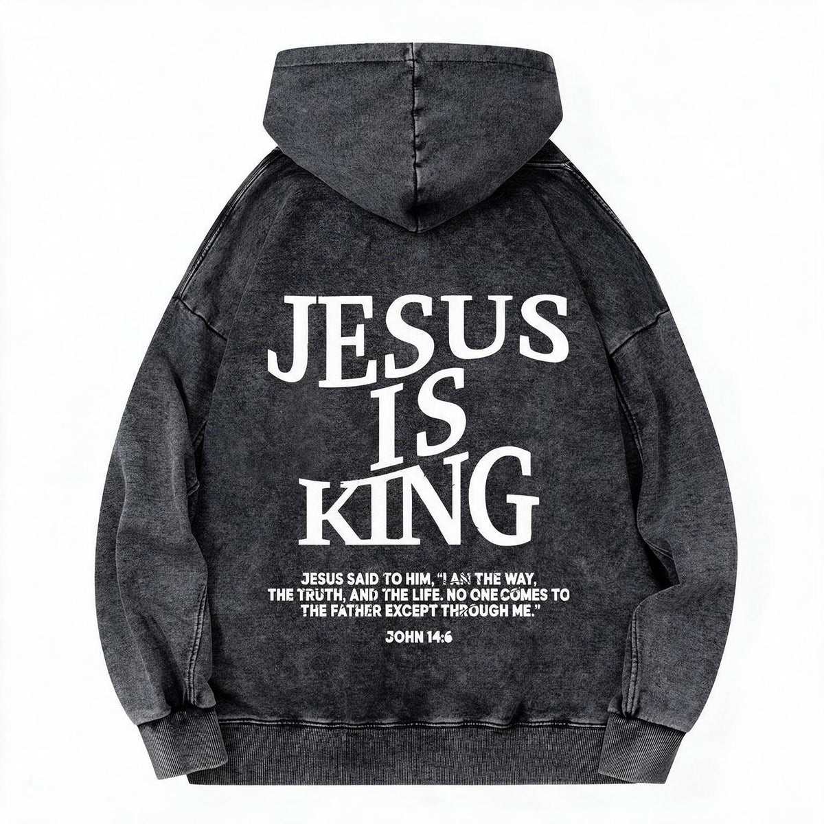 Jesus Is King Camo Vintage Christian Washed Hoodie
