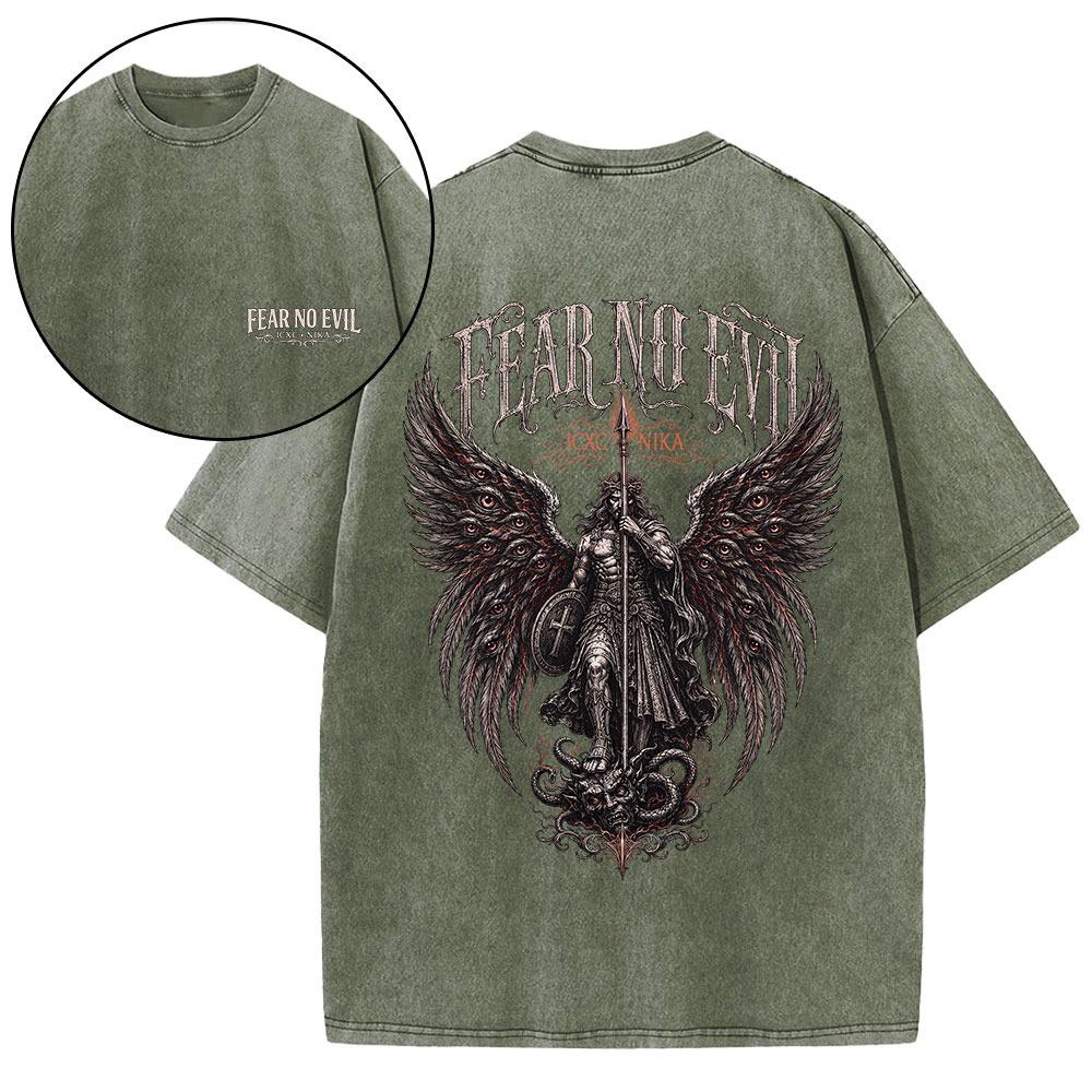 Fear No Evil Christian Washed T-Shirt