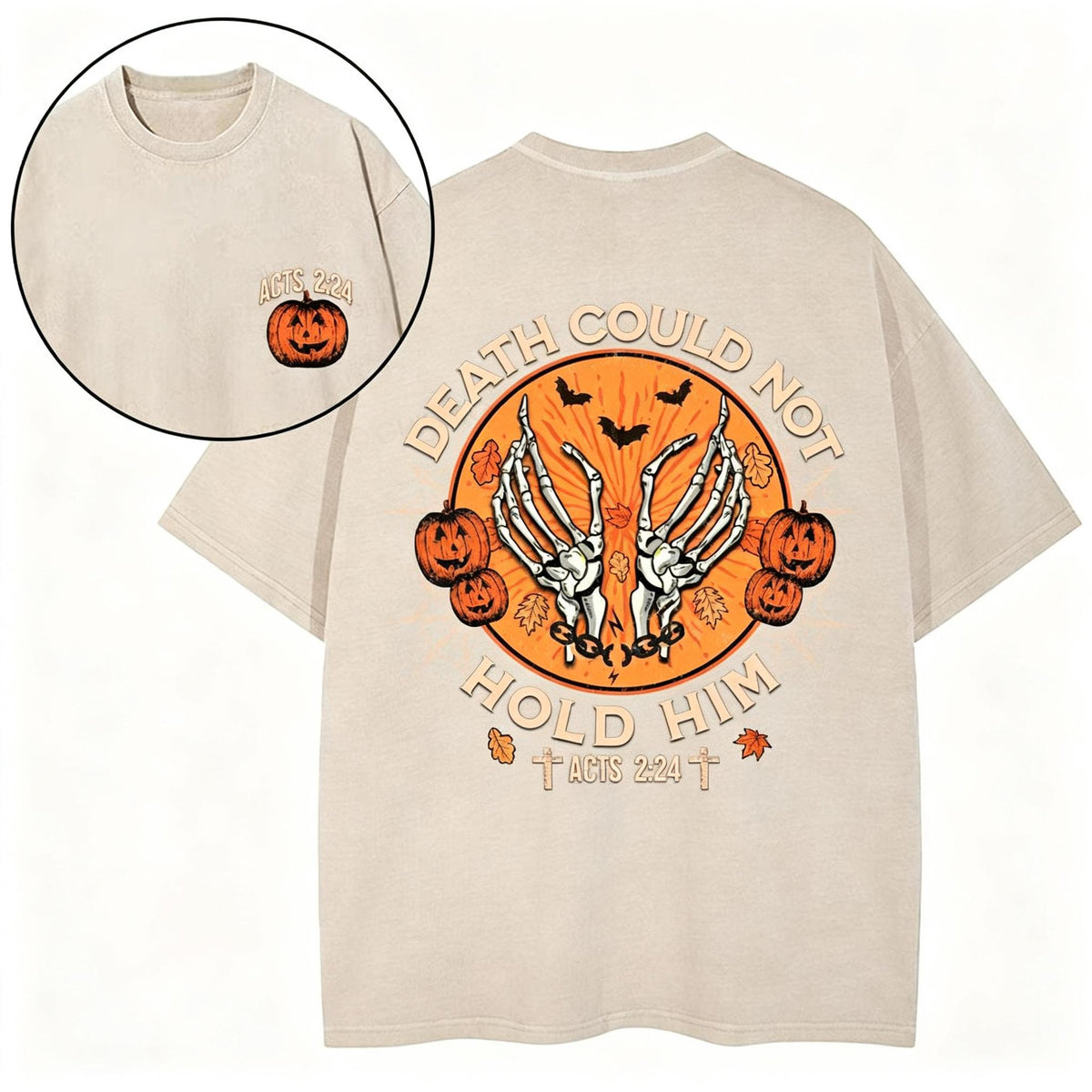 Death Could Not Hold Him Christian Washed T-Shirt