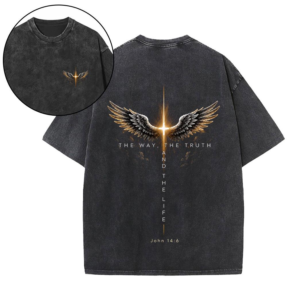 The Way The Truth The Life Christian Washed T-Shirt