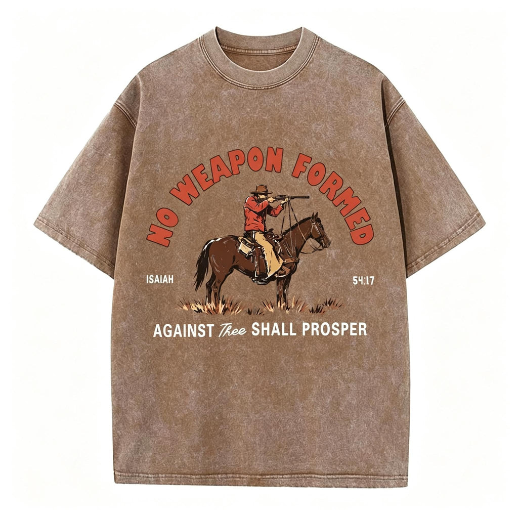 No Weapon Formed Christian Washed T-Shirt