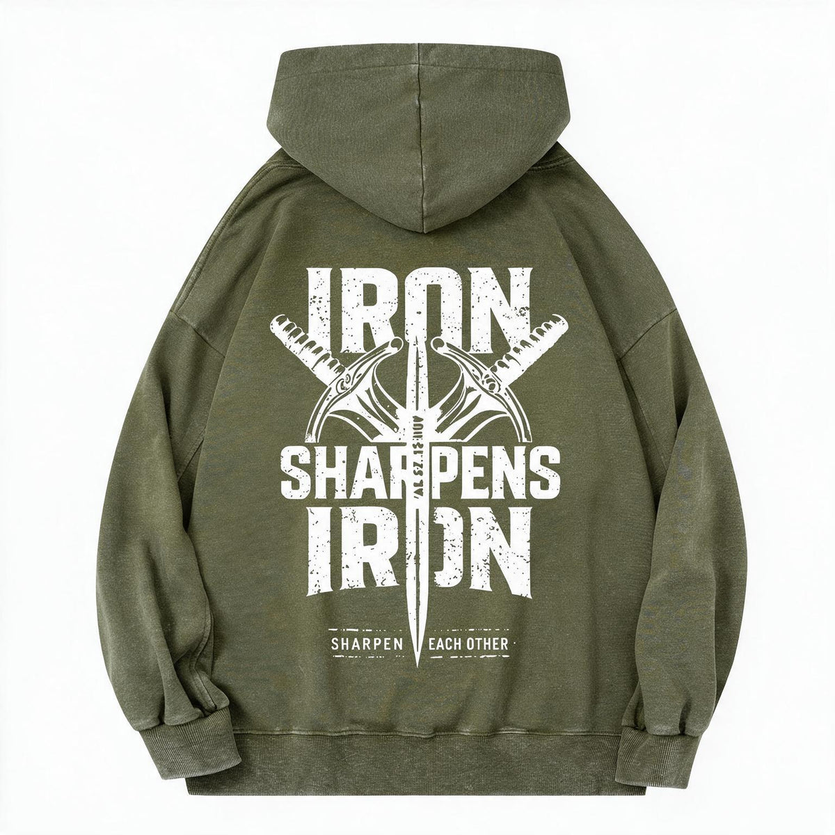 Iron Sharpens Iron Christian Washed Hoodie