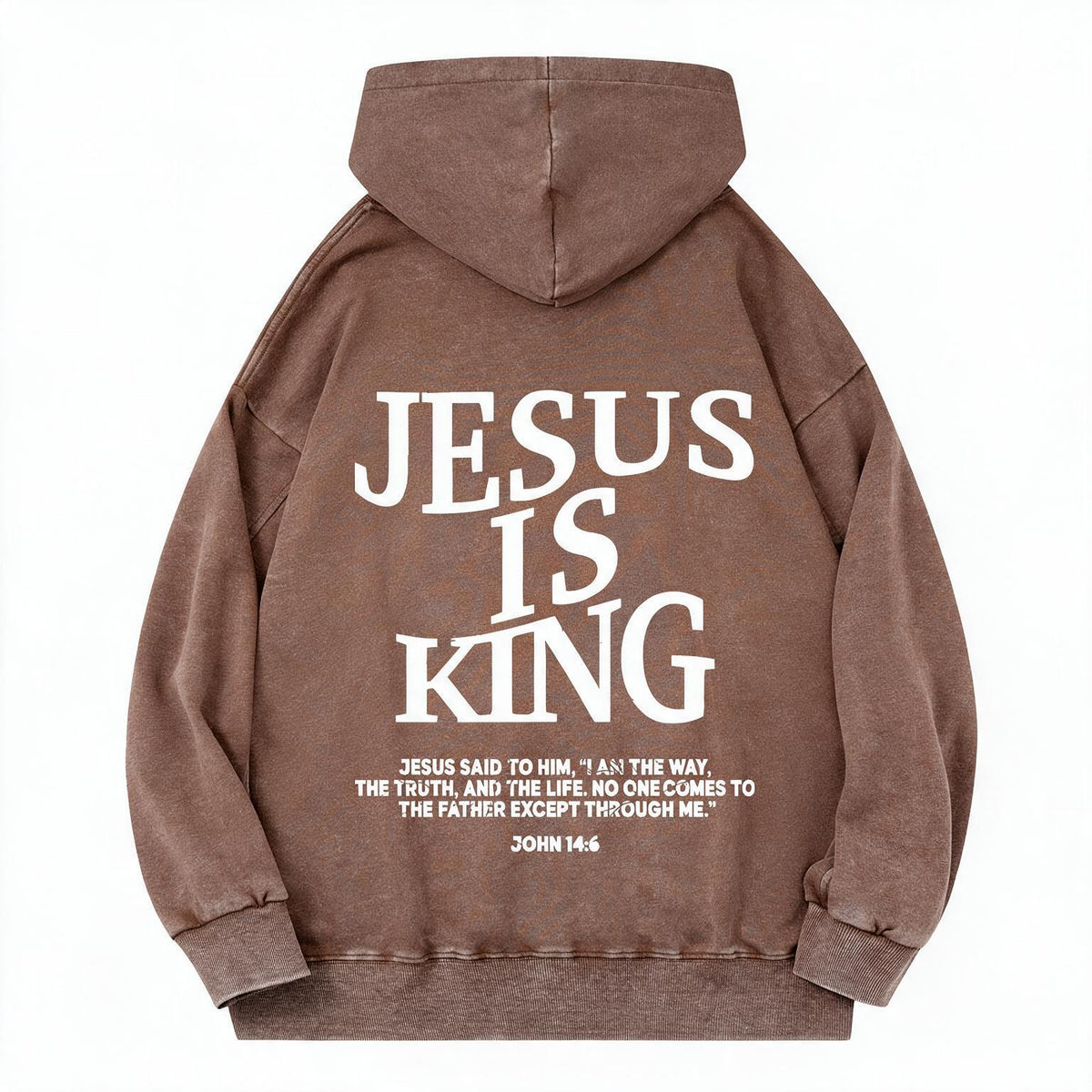 Jesus Is King Camo Vintage Christian Washed Hoodie