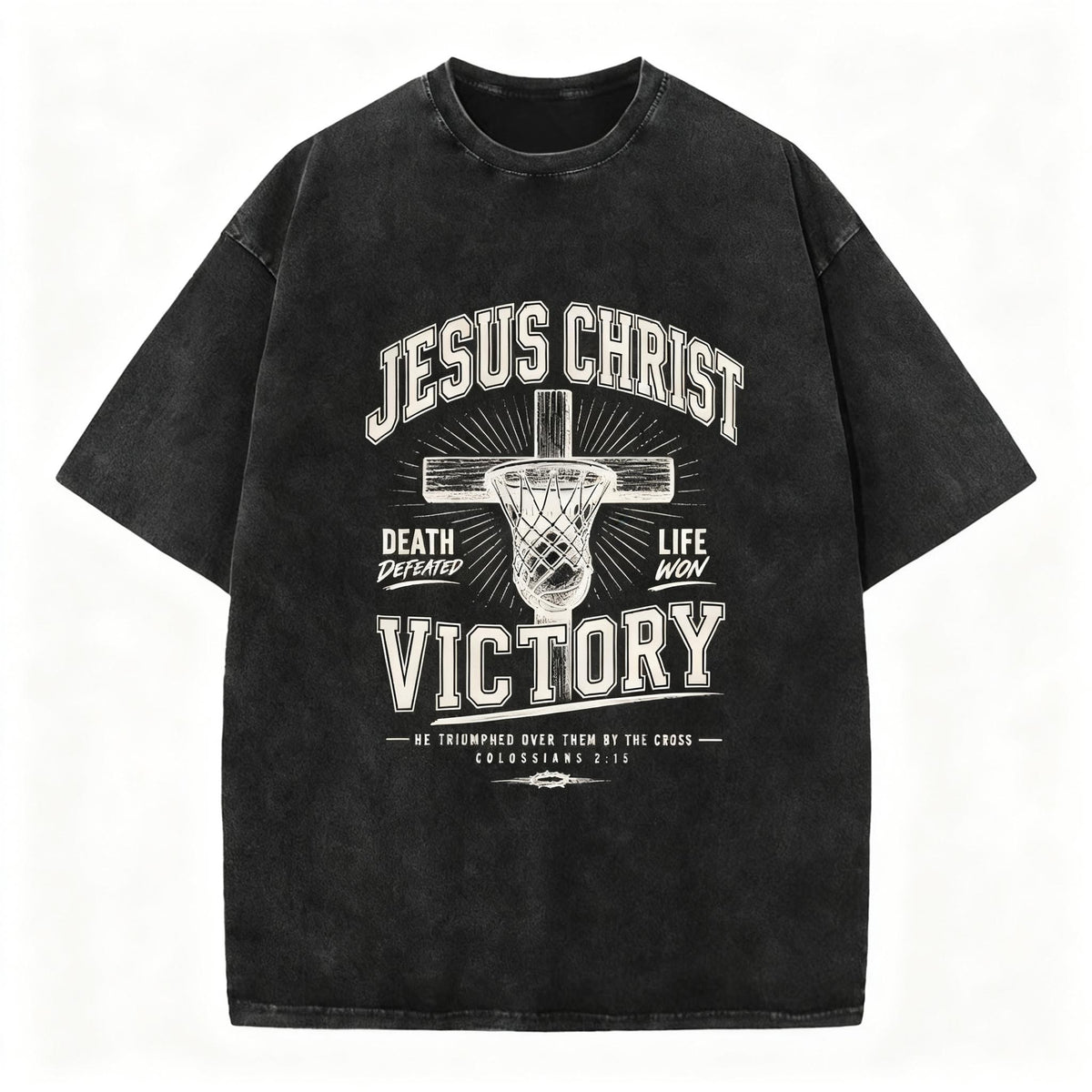 Jesus Christ Victory Christian Washed T-Shirt