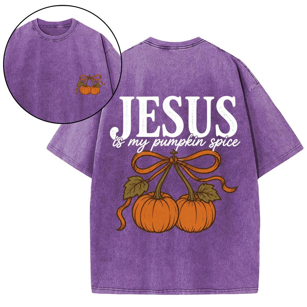 Jesus Is My Pumpkin Spice Christian Washed T-Shirt