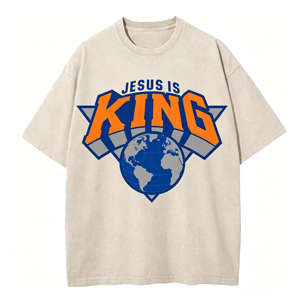 Jesus is King with the World Washed T-Shirt