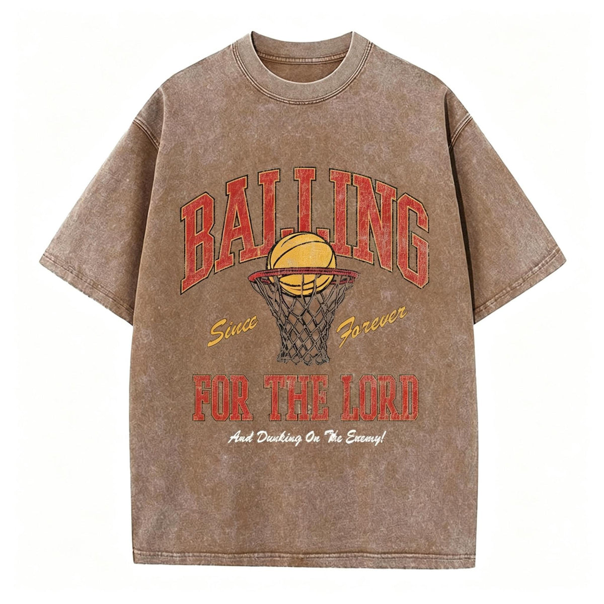 Balling For The Lord Christian Washed T-Shirt