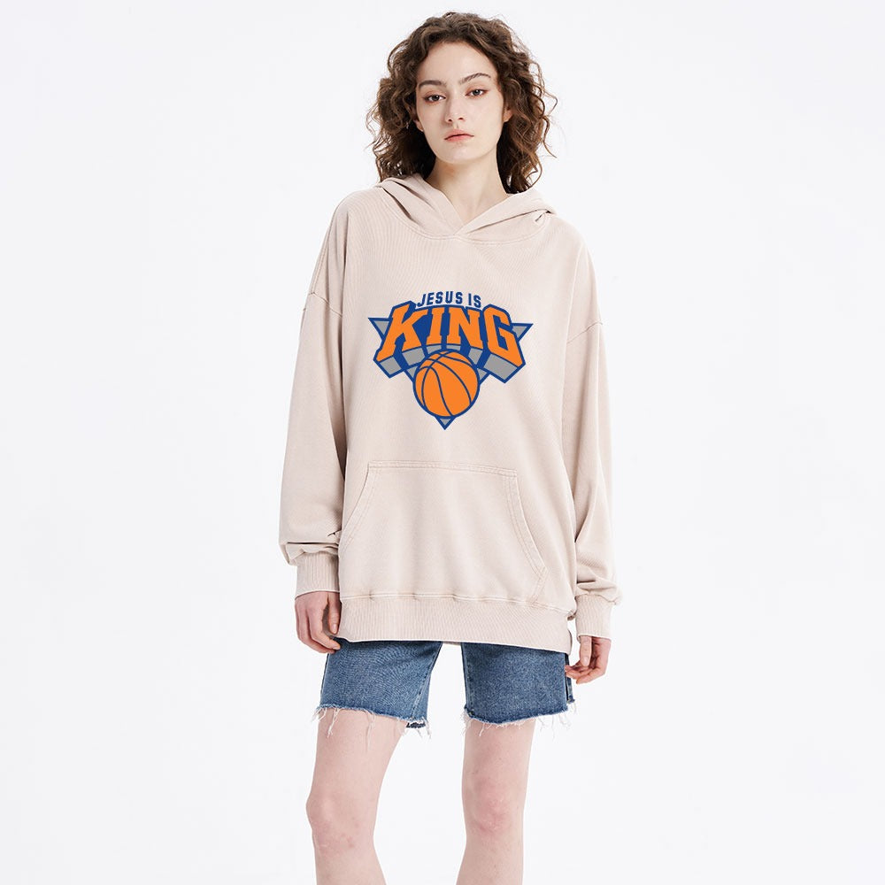 Jesus Is King Christian Washed Hoodie