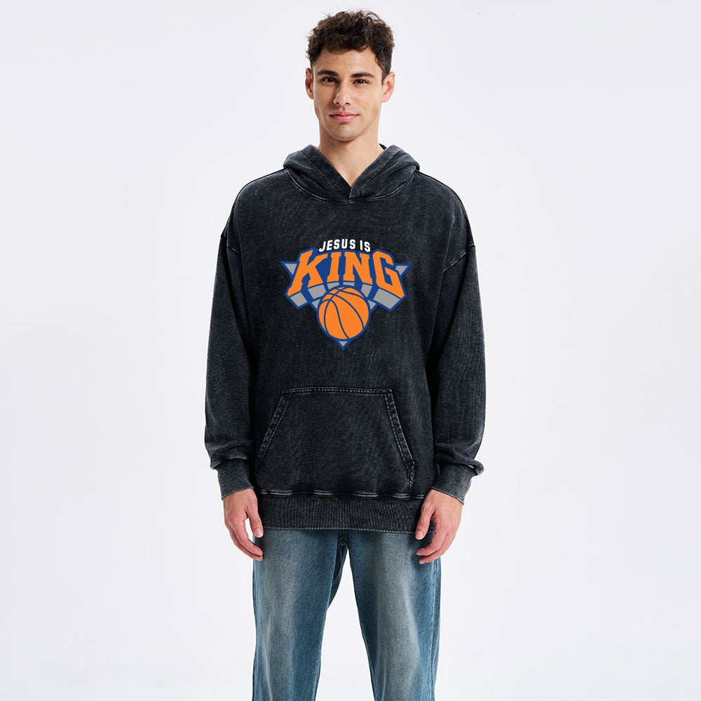 Jesus Is King Christian Washed Hoodie
