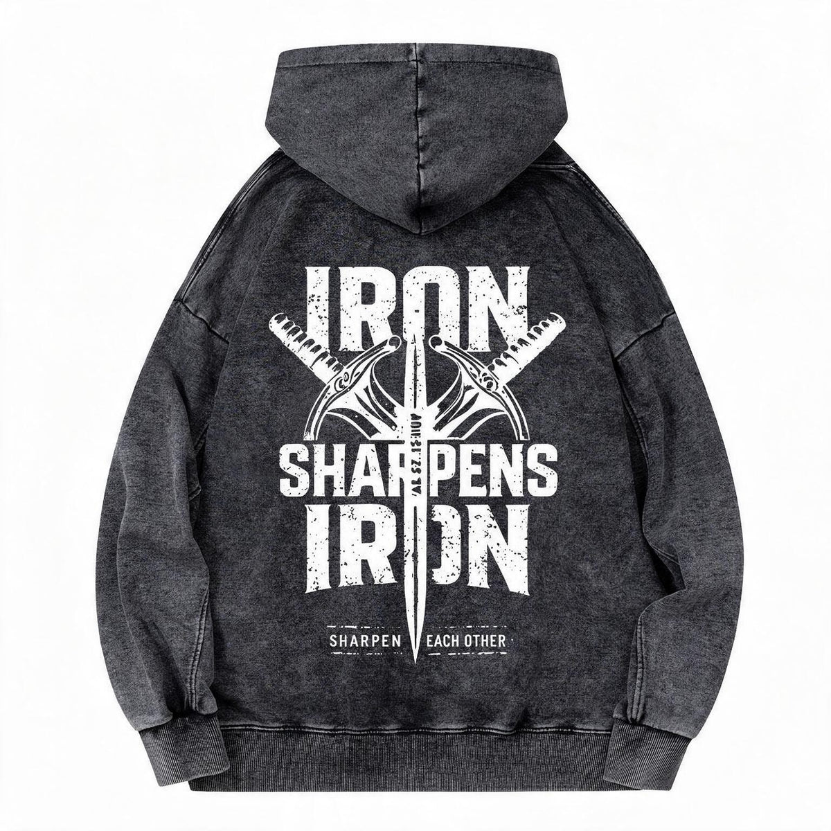 Iron Sharpens Iron Christian Washed Hoodie