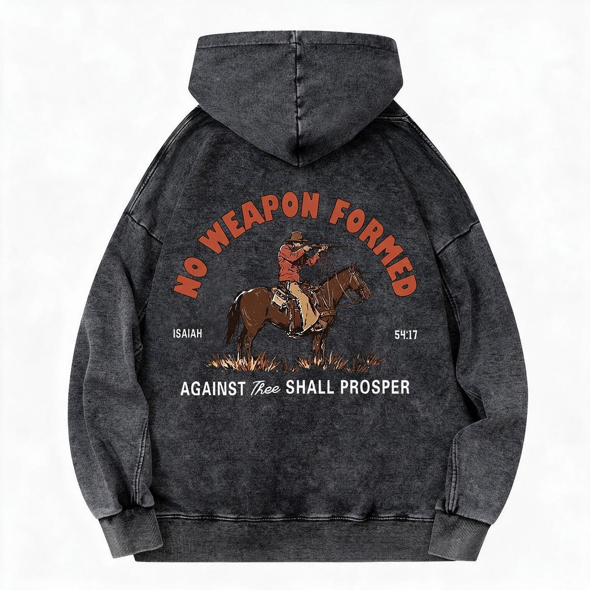 No Weapon Formed Christian Washed Hoodie