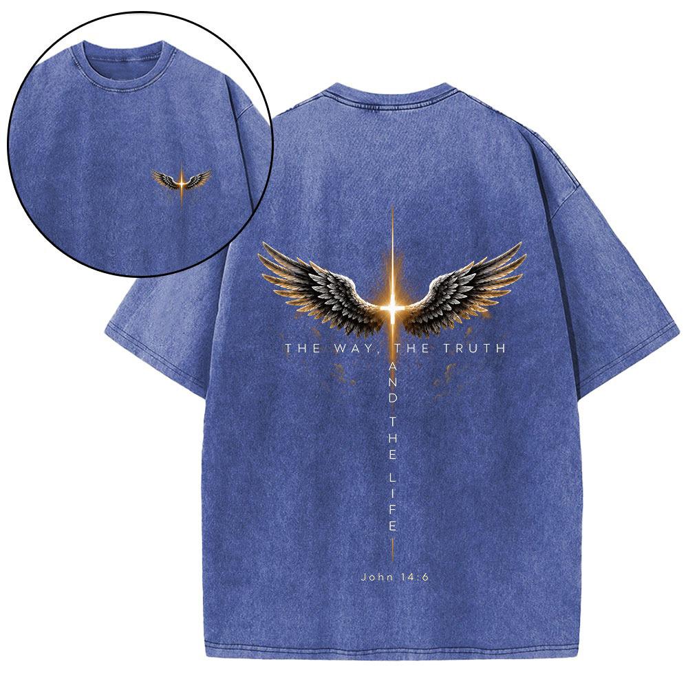 The Way The Truth The Life Christian Washed T-Shirt
