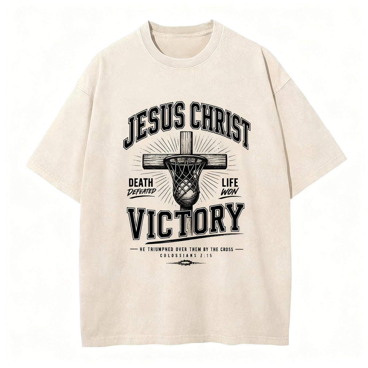Jesus Christ Victory Christian Washed T-Shirt