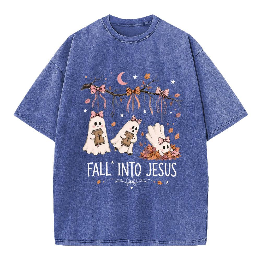 Fall Into Jesus Christian Washed T-Shirt