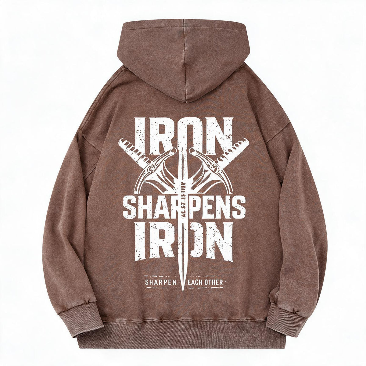 Iron Sharpens Iron Christian Washed Hoodie