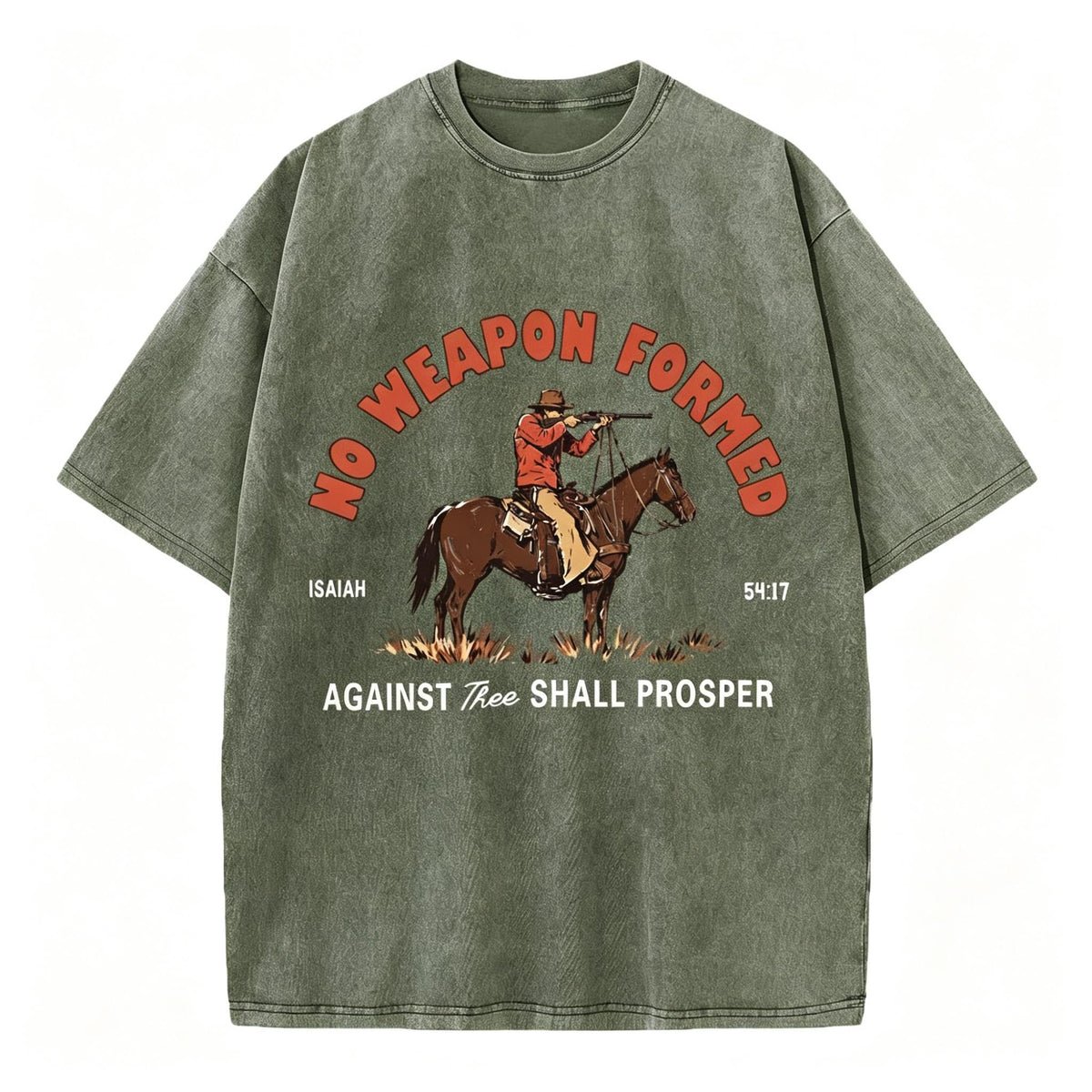No Weapon Formed Christian Washed T-Shirt