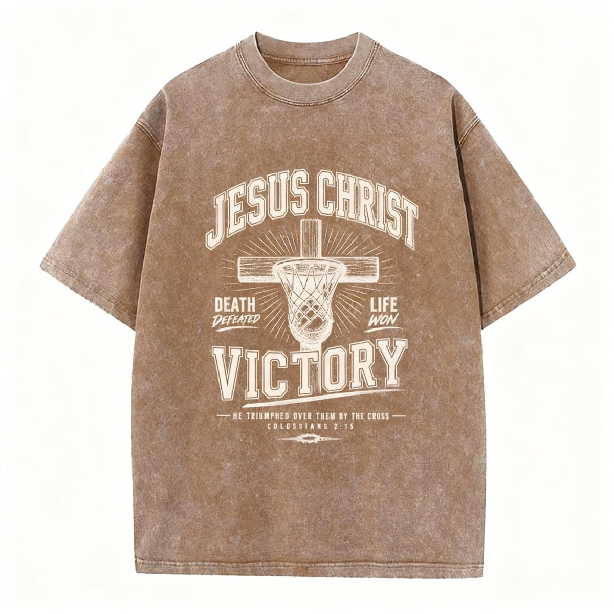 Jesus Christ Victory Christian Washed T-Shirt